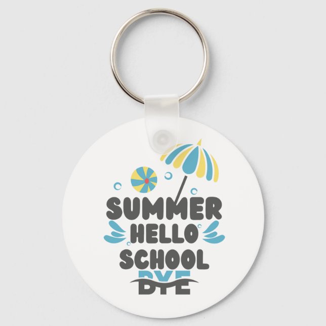 Chaveiro Hello Summer Bye School Acrylic Keychain (Frente)