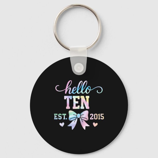 Chaveiro Hello Ten Est 2015 Coquette Bow 10th Birthday Girl (Frente)