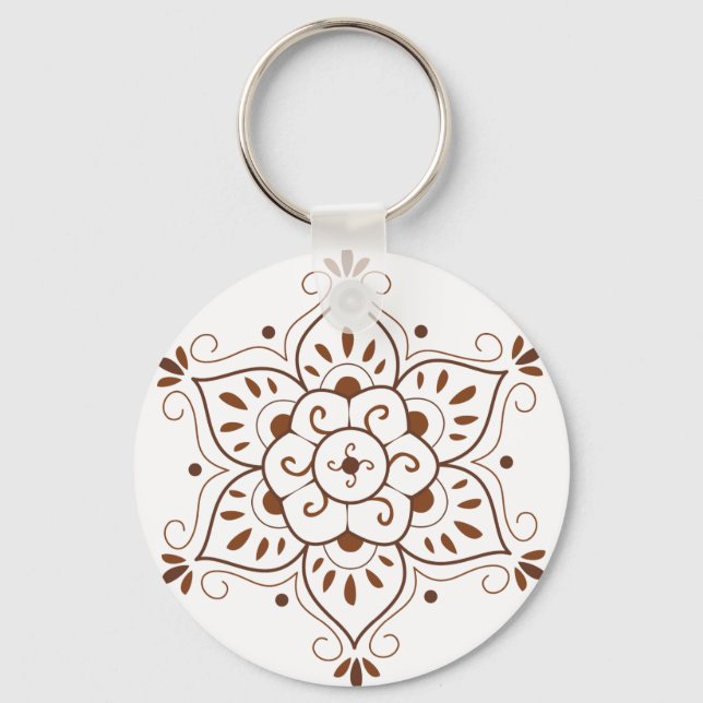 Chaveiro Henna Tattoo Mandala (Frente)