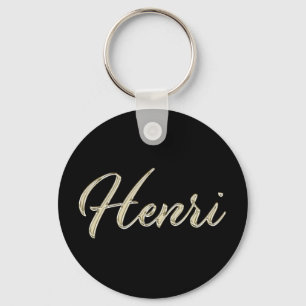 Chaveiro Henri Name whitegold Button Schlüsselanhänger