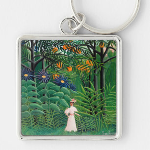 Chaveiro Henri Rousseau - Mulher caminhando em uma Floresta