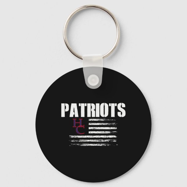 Chaveiro Henry County Patriots Logo Usa Flag Pride Hs (Frente)