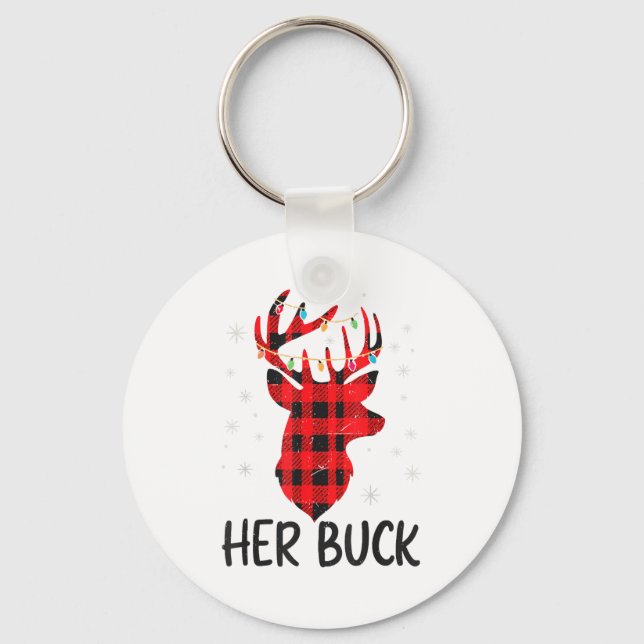 Chaveiro Her Buck Deer Hunting Christmas Husband Gift Coupl (Frente)