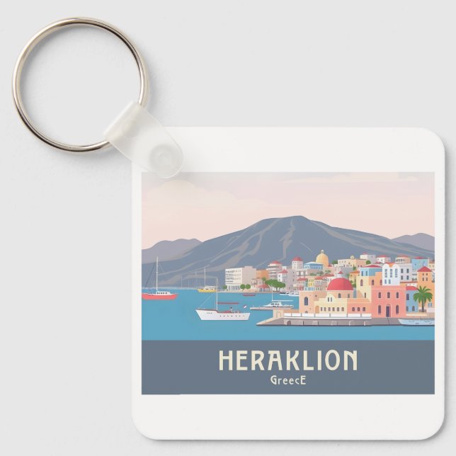 Chaveiro Heraklion Greece Pastel Travel – Venetian Harbor (Frente)