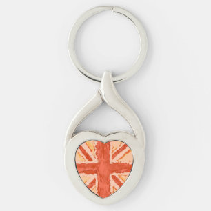 Chaveiro Heva Weva Union Jack Flag Pinted Art Tangerine