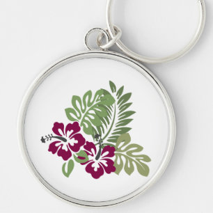 Chaveiro Hibiscus Burgundy Foliage Decoração Floral Golfe