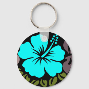 Chaveiro Hibiscus e folhas do Aqua