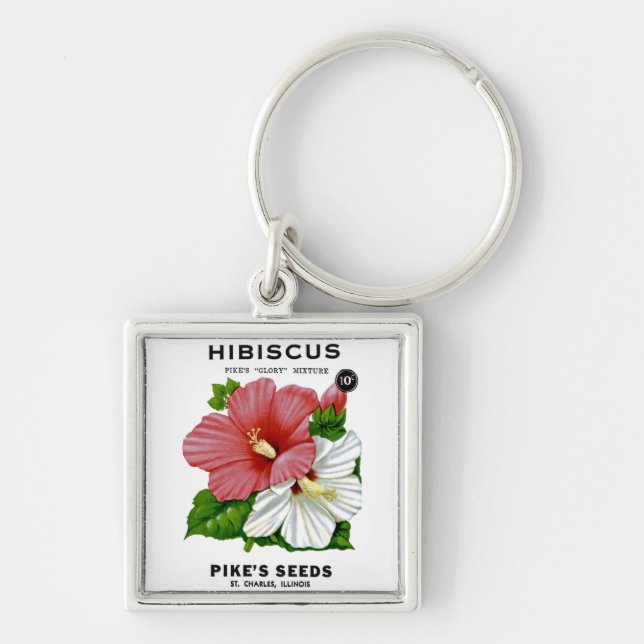 Chaveiro Hibiscus Vintage Seed Packet (Frente)