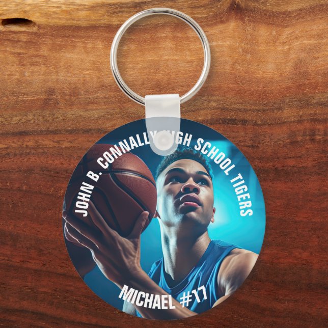 Chaveiro High School Basketball Player Photo Keepsake (Frente)