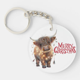 Chaveiro highland cow xmas Acrylic Keychain