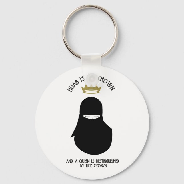 Chaveiro Hijab é minha coroa - Anel de Chaves NIQAB (Frente)