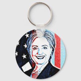 Chaveiro Hillary Clinton Digital Pop Art Key Chain