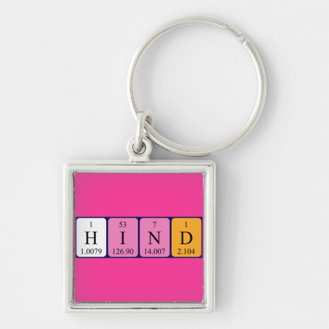 Chaveiro Hind periódica mesa name keyring (Frente)