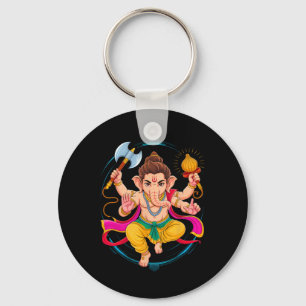 Chaveiro Hindu Ganesha Puja Elefante Deus Índia Meditação Y