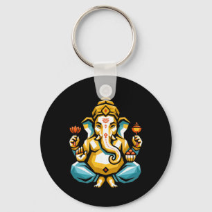 Chaveiro Hindu Ganesha Puja Elefante Deus Índia Meditação Y
