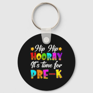 Chaveiro Hip Hip Hooray Pré-k Volta às Aulas Primeiro Dia D
