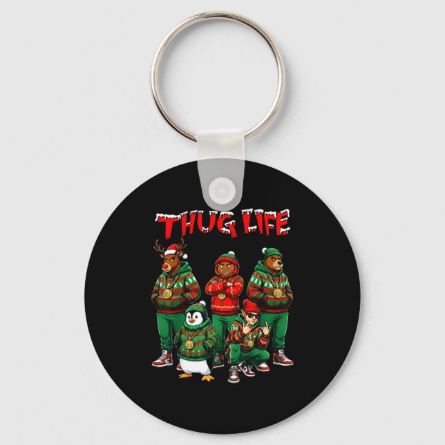 Chaveiro Hip Hop Holiday Crew - Ugly Christmas Sweater Rap  (Frente)