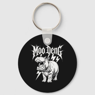 Chaveiro Hipopótamo Moo Deng Bebê Fofo Death Metal