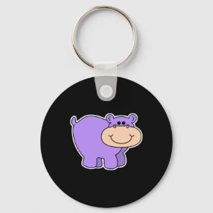 Chaveiro hipopótamo roxo bebê