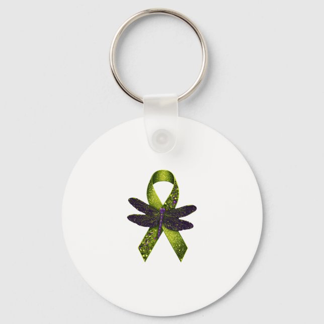 Chaveiro Hippie Dragonfly Green Ribbon Cerebral Palsy Aware (Frente)