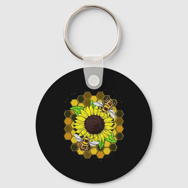 Chaveiro Hippie Sunflower Bees (Frente)