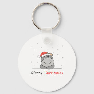 Chaveiro Hippo Christmas Snow Winter Animais Hippos