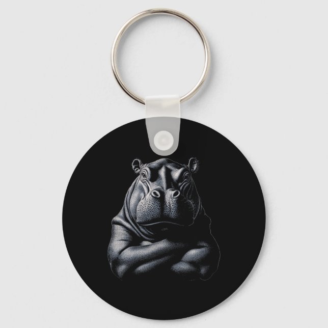 Chaveiro Hippo Hippopotamus Animal Muscle Bodybuilding Gym (Frente)