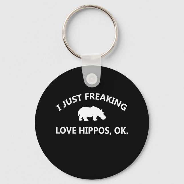 Chaveiro Hippo Lover Gift| Eu Apenas Adoro Hippo Ok (Frente)