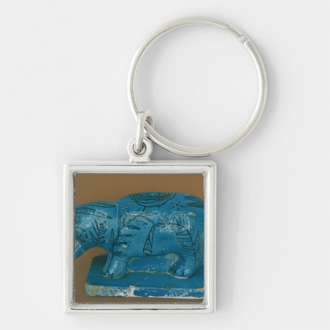 Chaveiro Hippopotamus azul com decoração preta (Frente)