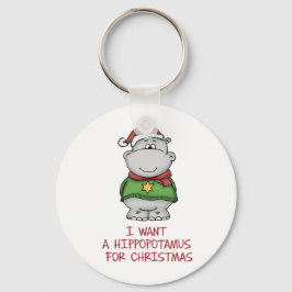Chaveiro Hippopotamus para o Natal - Design Cute Hippo