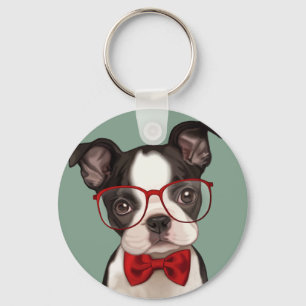 Chaveiro Hipster Boston Terrier