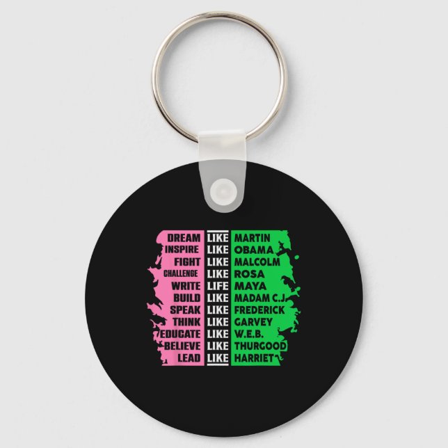 Chaveiro História Negra Bonita Mês Diversão História Negra  (Frente)