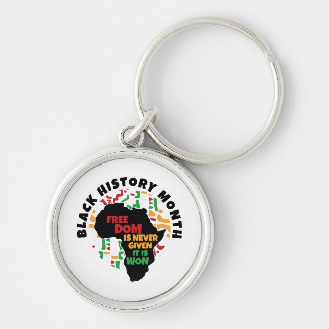 Chaveiro História Negra Mês Liberdade nunca é dada, é (Frente)