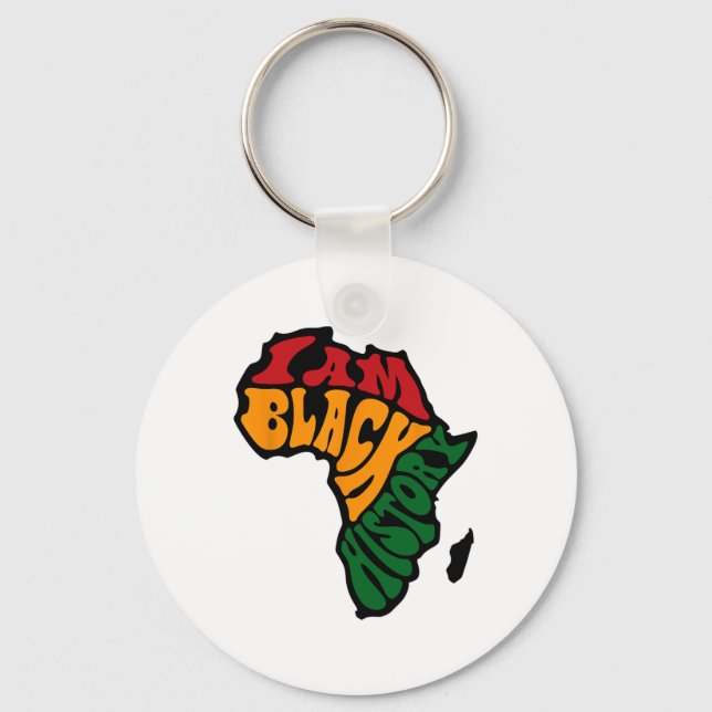 Chaveiro História Negra Mês Roupa África Mapa Kente Cloth (Frente)
