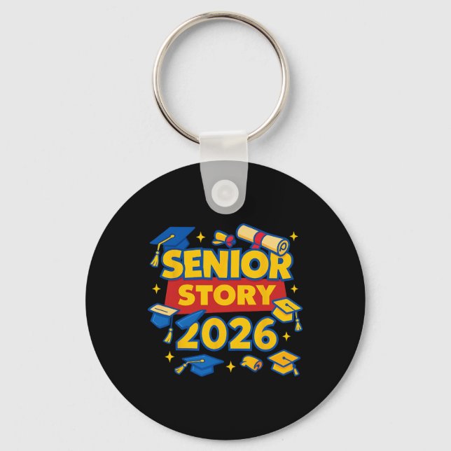 Chaveiro História Sênior Formatura 2026 Engraçado Cl  (Frente)