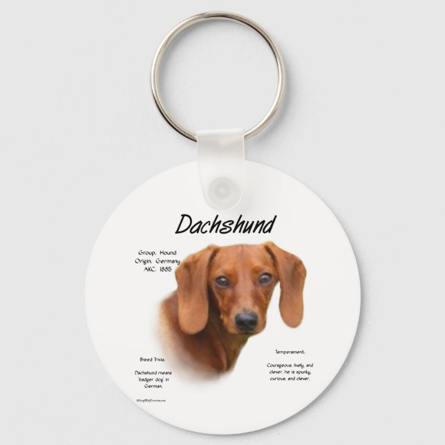 Chaveiro História Suave do Dachshund (Frente)