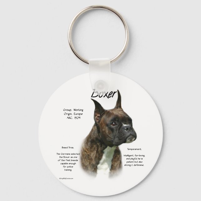 Chaveiro Histórico de Boxer do Brindle (Frente)