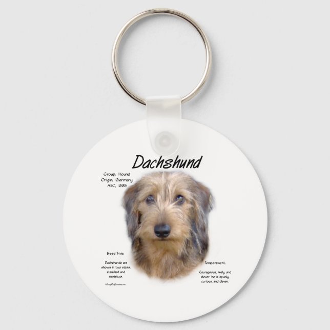 Chaveiro Histórico de Dachshund por cabo (Frente)