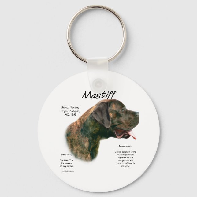 Chaveiro Histórico do Mastiff Apricot Brindle (Frente)