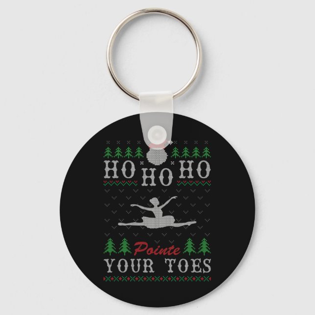 Chaveiro Ho Ho Apontou Seus Dedos Feios De Balé De Natal Fe (Frente)
