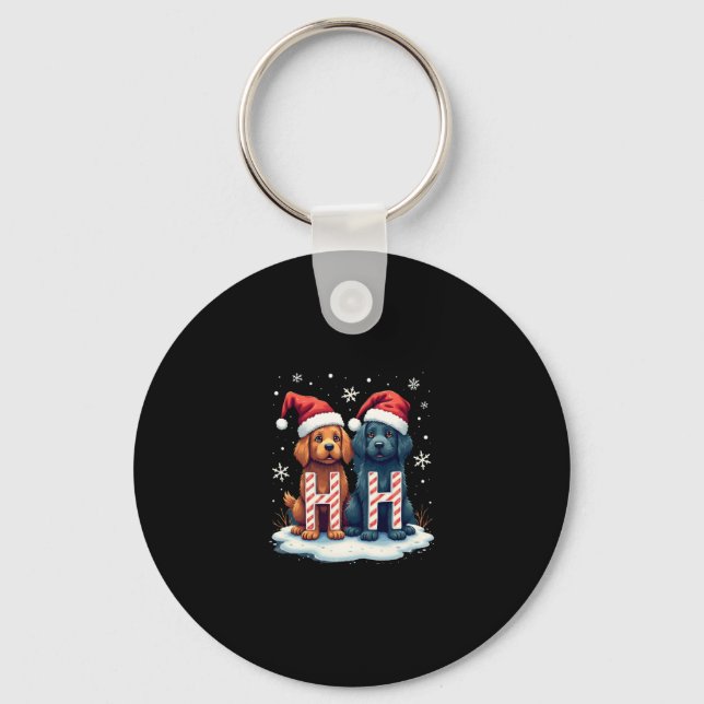 Chaveiro Ho Ho Ho Great Pyrenees Dog Lover Christmas Santa  (Frente)