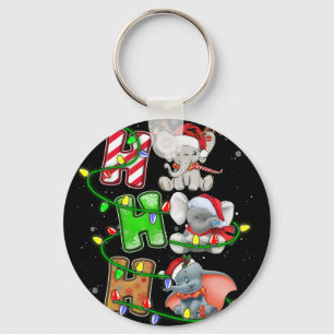 Chaveiro Ho Ho Natal Elefante Santa Hat