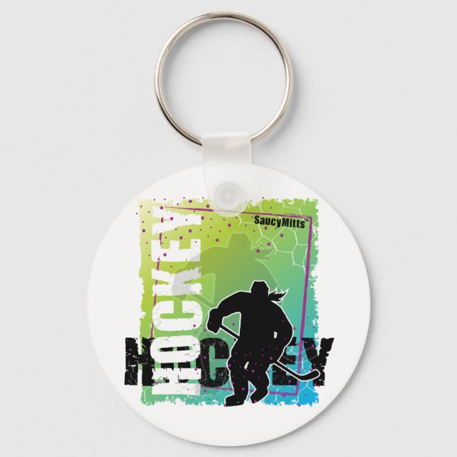 Chaveiro Hockey com abstrato (fêmea) (Frente)