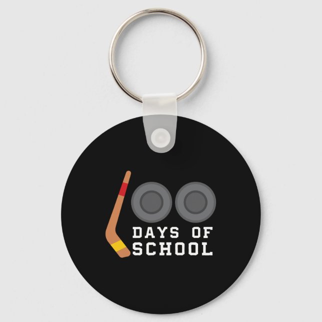 Chaveiro Hockey Puck Stick 100 Dias De Professora Boy (Frente)