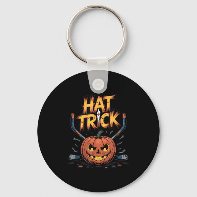 Chaveiro Hockey Trick Halloween Soky Pumpkin Ice Hockey Hal (Frente)