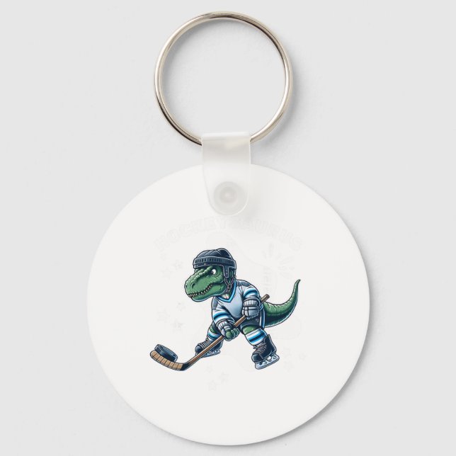 Chaveiro Hockeysaurus DinossauroEngraçado Hóquei Crianças M (Frente)