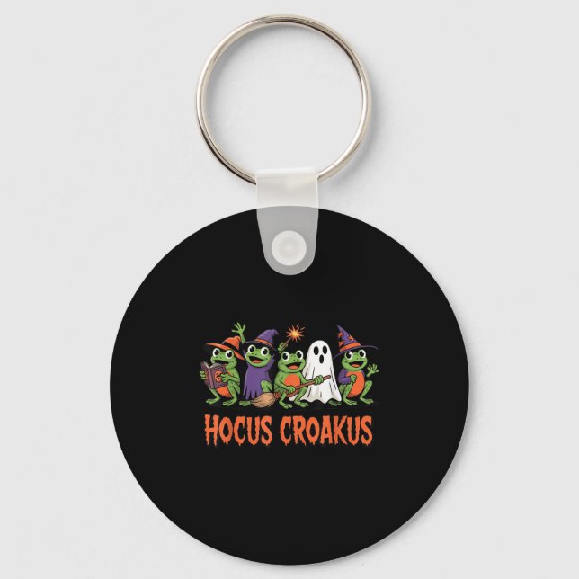 Chaveiro Hocus Croakus Frog Halloween Magic Spell Funny Wit (Frente)