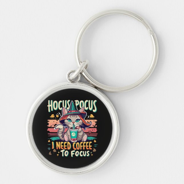 Chaveiro Hocus Focus - Preciso de café para me concentrar (Frente)