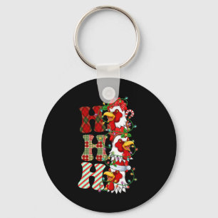 Chaveiro Hohoho Chickens Santa Hat Reindeer Feliz Natal