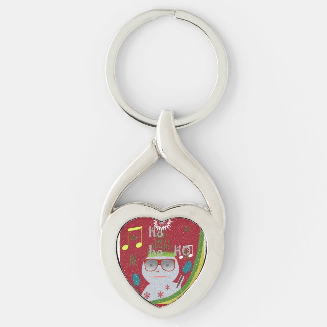 Chaveiro HOHOHO! Natal Holiday Humor cutest art design (Frente)